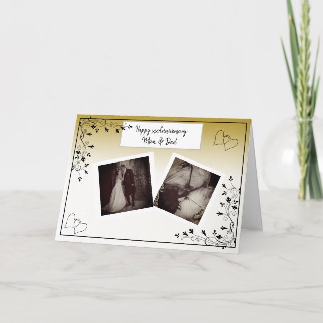 Happy Jubiläum Mama und Vater Foto-Karte Karte (Vorderseite)