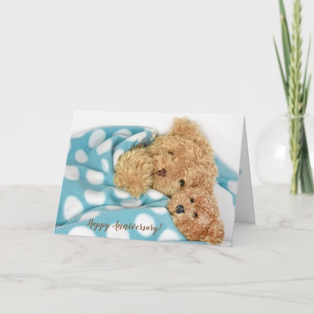Happy Jubiläum Schnauze Teddy Bären Karte (Vorderseite)