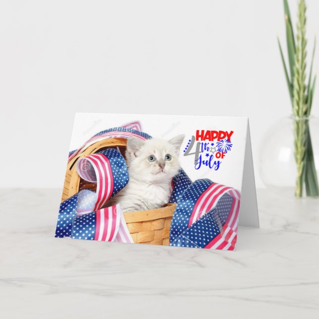 Happy July 4. Cat Karte (Vorderseite)