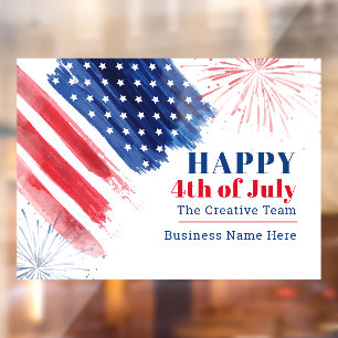 Happy July 4th Independence Day USA Business Fensteraufkleber