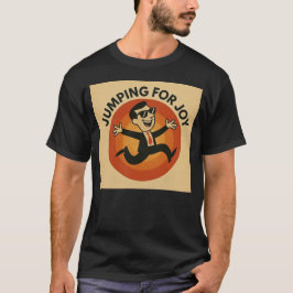Happy Jump Retro Illustration Character T-Shirt