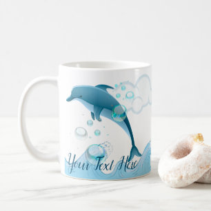 Happy Jumping Dolphin mit Blasen Kaffeetasse
