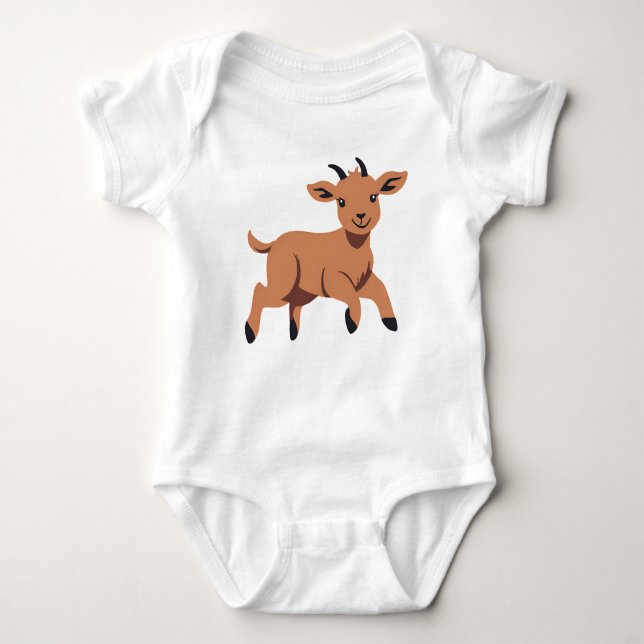Happy Jumping Goat Kid Baby Strampler (Vorderseite)