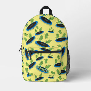 Happy Jumping grüne Bohnen Cartoon Muster Bedruckter Rucksack
