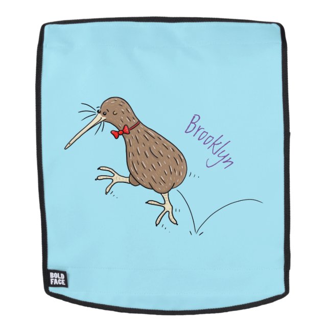 Happy Jumping Kiwi mit Bug-Krawatte Cartoon Design Rucksack (Abnehmbare Front)