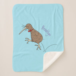 Happy Jumping Kiwi mit Bug-Krawatte Cartoon Design Sherpadecke