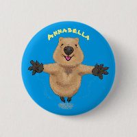 Happy Jumping Quokka Cartoon Design