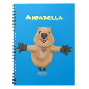 Happy Jumping Quokka Cartoon Design Notizblock