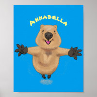 Happy Jumping Quokka Cartoon Design