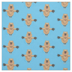 Happy Jumping Quokka Cartoon Design Stoff
