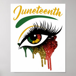Happy Juneteenth 1865 Bright Eyes Melanin Retro Bl Poster