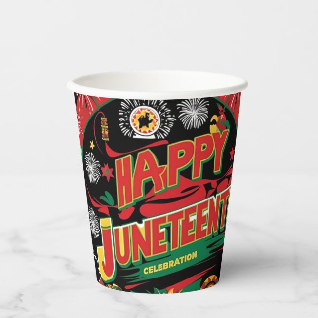 Happy Juneteenth 8oz Cups Pappbecher (Vorderseite)