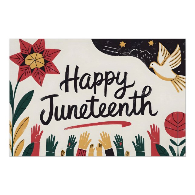 Happy Juneteenth Colorful Freedom Day Design Poster (Vorderseite)