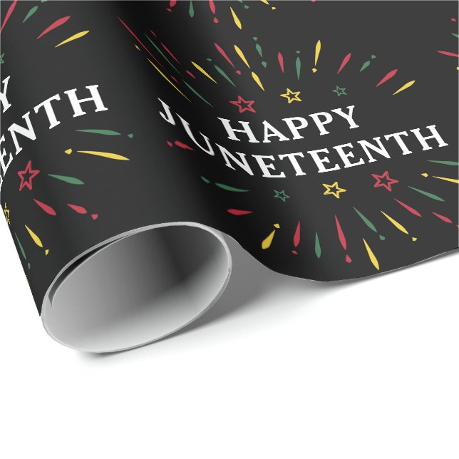 Happy Juneteenth feiert Schwarze Unabhängigkeit Geschenkpapier (Rolleneckpunkt)