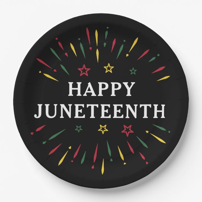 Happy Juneteenth feiert Schwarze Unabhängigkeit Pappteller (Vorderseite)