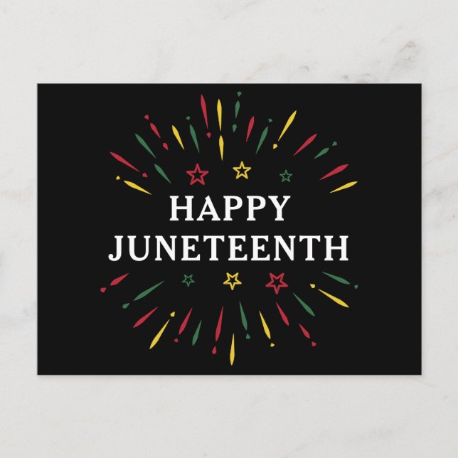 Happy Juneteenth feiert Schwarze Unabhängigkeit Postkarte (Vorderseite)