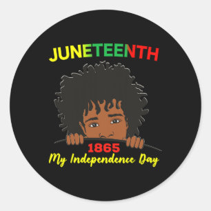 Happy Juneteenth Independence Teen Youth Afro Loca Runder Aufkleber