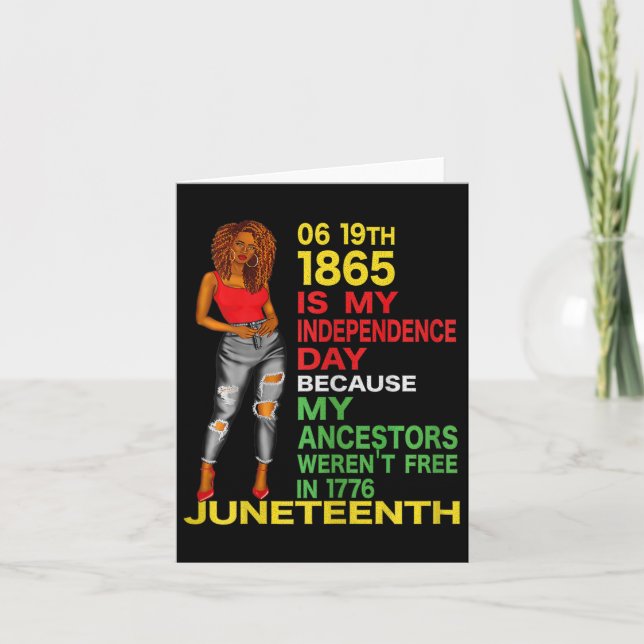 Happy Juneteenth ist mein Unabhängigkeitstag frei  Karte (Vorderseite)
