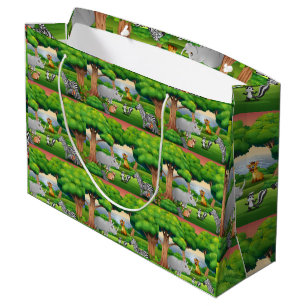 Happy Jungle Tiere in einer Landschaft Große Geschenktüte