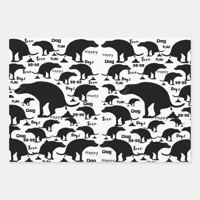 Happy Kackend Hund Geschenkpapier Set (Vorderseite)