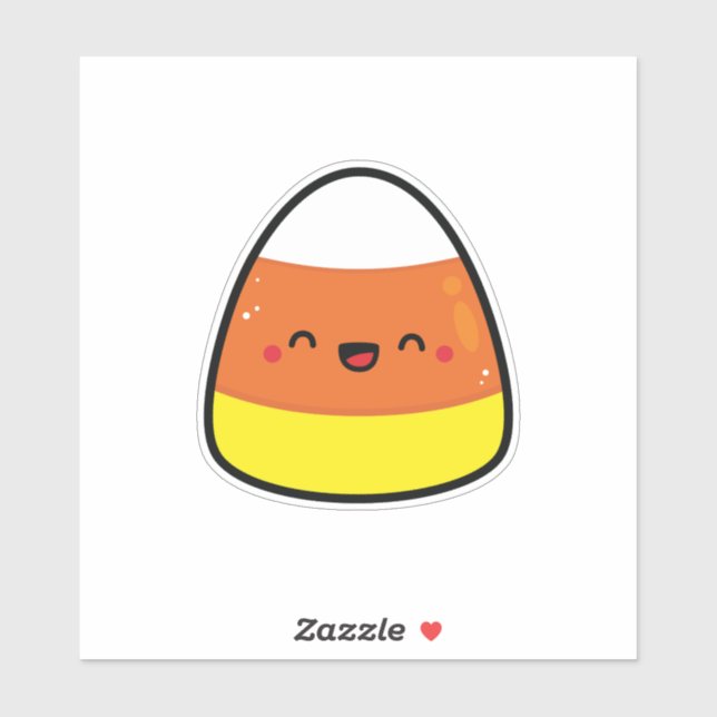 Happy Kawaii Candy Corn zu Halloween Aufkleber (Blatt)
