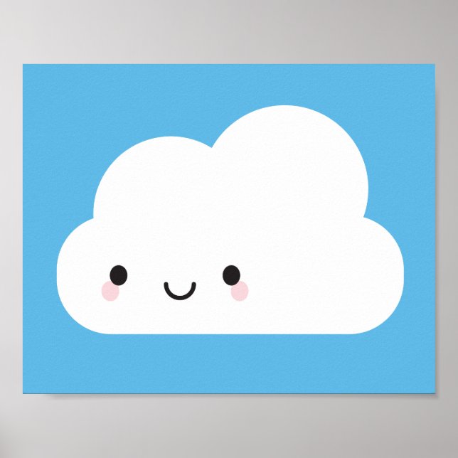 Happy Kawaii Cloud Poster (Vorne)