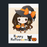 Happy Kawaii Halloween Feiertagspostkarte<br><div class="desc">Happy Kawaii Halloween</div>