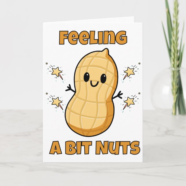 Happy Kawaii Peanut Cartoon - Gefühl ein bisschen  Karte (Vorderseite)