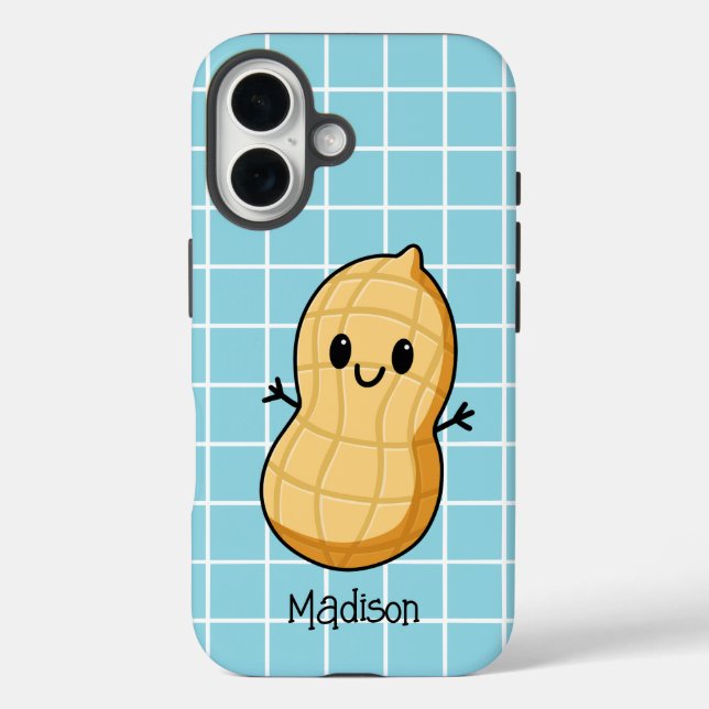Happy Kawaii Peanut Cartoon - Niedliche Lächelnuss iPhone 16 Hülle (Rückseite)