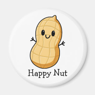 Happy Kawaii Peanut Cartoon - Niedliche Lächelnuss Magnet