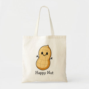 Happy Kawaii Peanut Cartoon - Niedliche Lächelnuss Tragetasche
