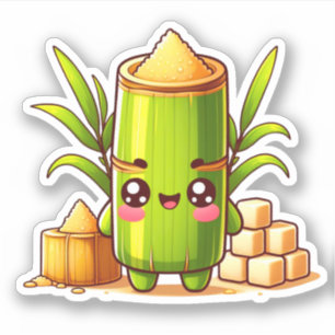 Happy kawaii sugarcane aufkleber