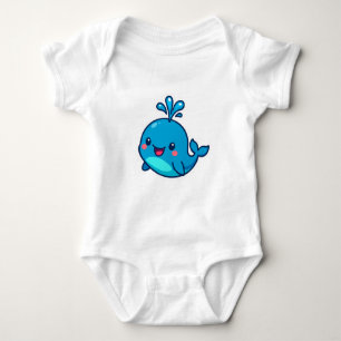 Happy Kawaii Whale Sticker - Niedlicher Ocean Frie Baby Strampler