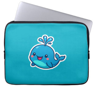 Happy Kawaii Whale Sticker - Niedlicher Ocean Frie Laptopschutzhülle