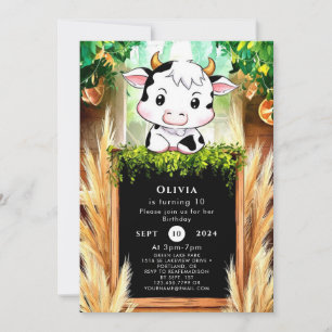Happy Kids Cow Geburtstag Einladung
