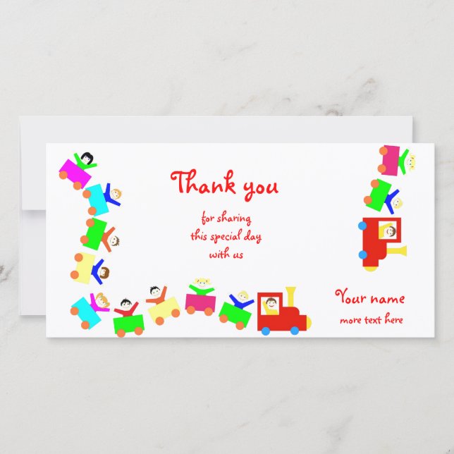 Happy Kids Train Dankeskarte (Vorderseite)