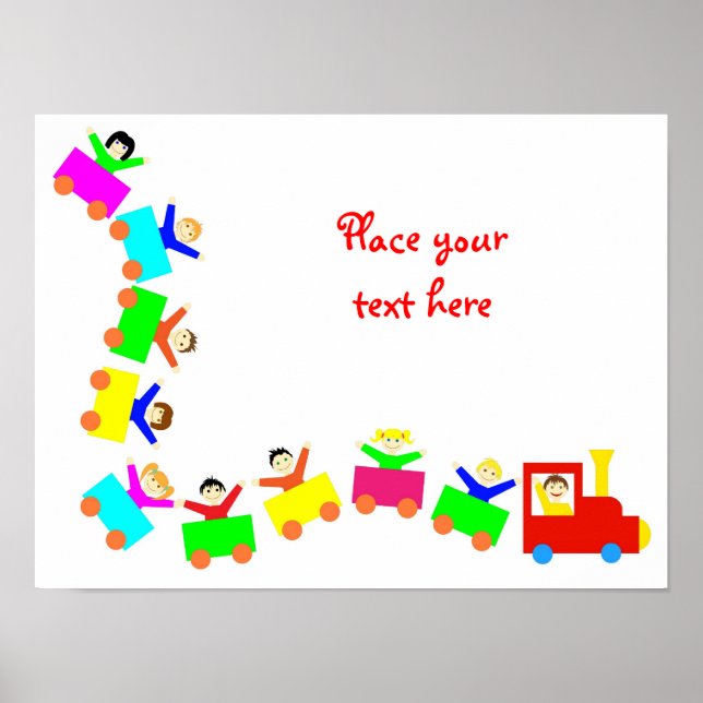 Happy Kids Train Poster (Vorne)