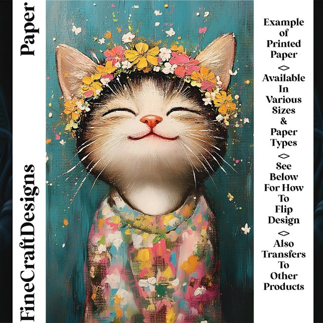 Happy Kitten, Blume Crown, rosa CQ8-Papier (Von Creator hochgeladen)