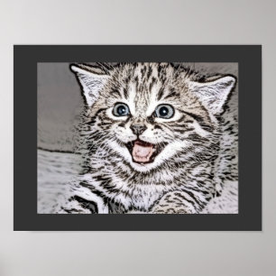 Happy Kitten Fotocopy Effects Poster