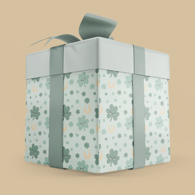 Happy Kleeblatts St. Patrick's Day Geschenkpapier (Happy Shamrocks St. Patrick’s Day Wrapping Paper)