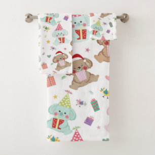 Happy Koala Bear Weihnachtsmuster Badhandtuch Set
