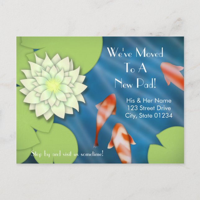 Happy Koi Moving Faire-part (Devant)