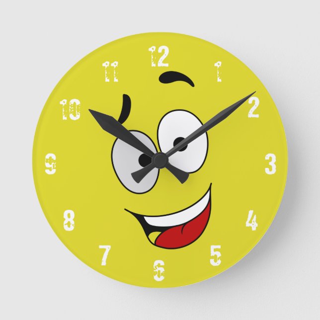Happy Kook Art Clock - Wall Clock Runde Wanduhr (Vorderseite)