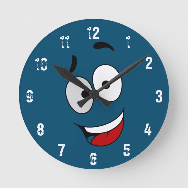 Happy Kook Art Clock - Wall Clock Runde Wanduhr (Vorderseite)