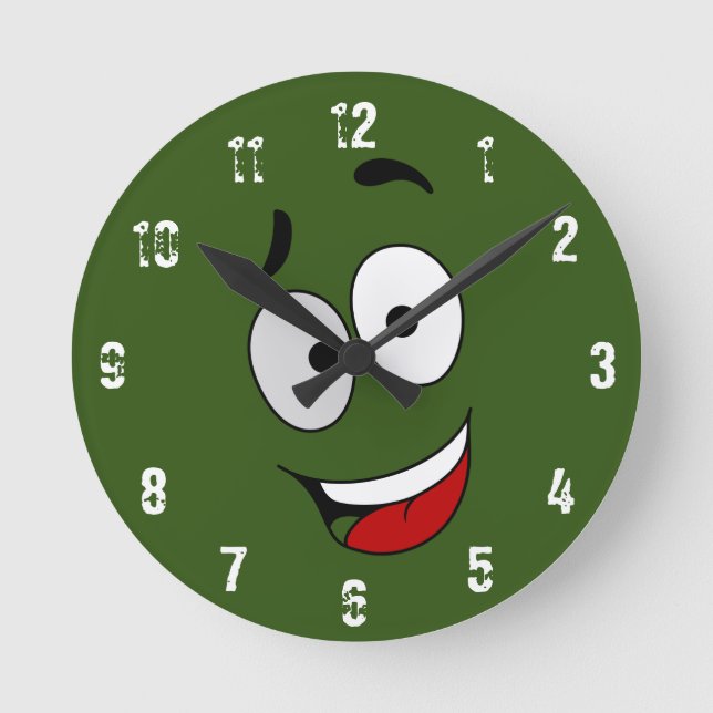 Happy Kook Art Clock - Wall Clock Runde Wanduhr (Vorderseite)