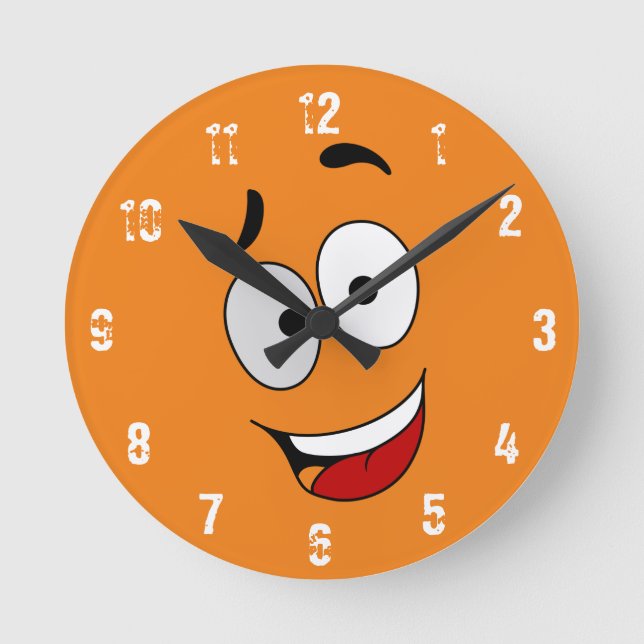 Happy Kook Art Clock - Wall Clock Runde Wanduhr (Vorderseite)