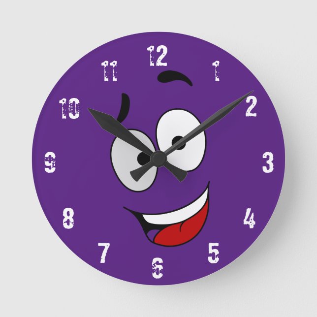 Happy Kook Art Clock - Wall Clock Runde Wanduhr (Vorderseite)