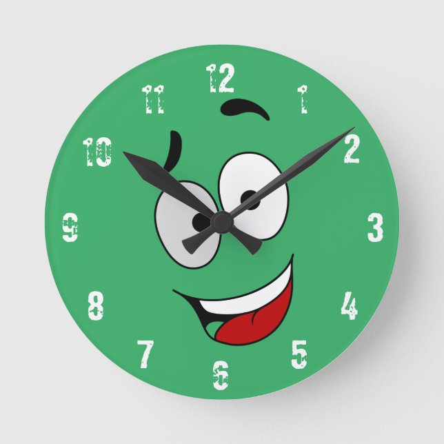 Happy Kook Art Clock - Wall Clock Runde Wanduhr (Vorderseite)
