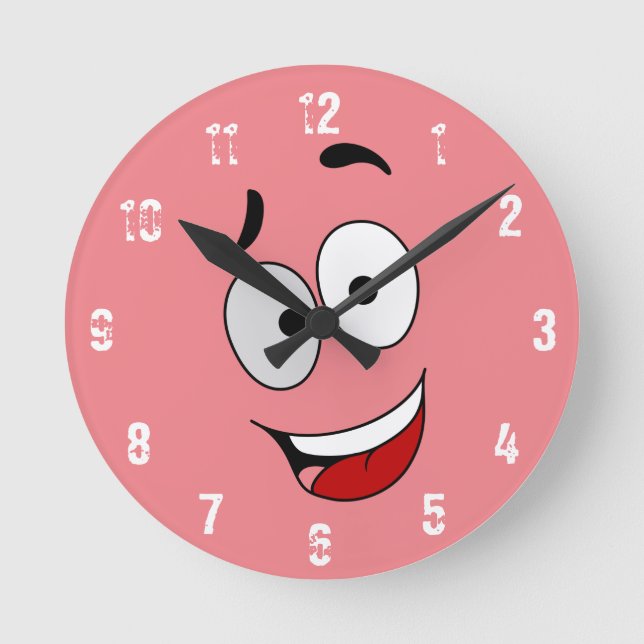 Happy Kook Art Clock - Wall Clock Runde Wanduhr (Vorderseite)