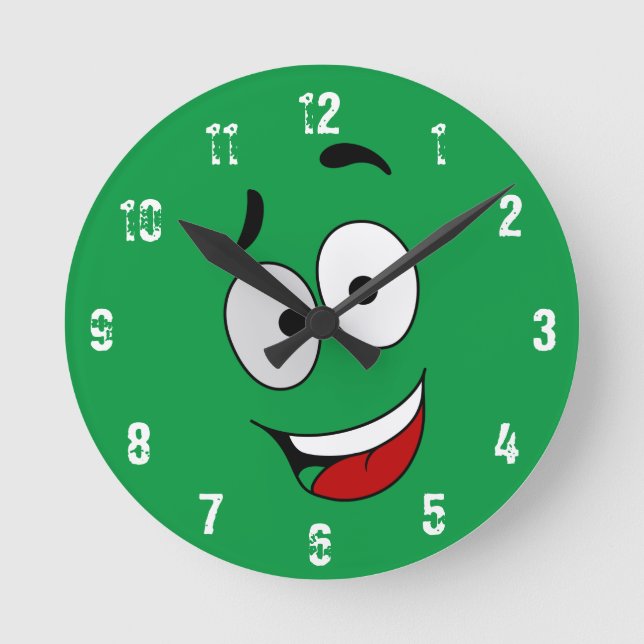 Happy Kook Art Clock - Wall Clock Runde Wanduhr (Vorderseite)